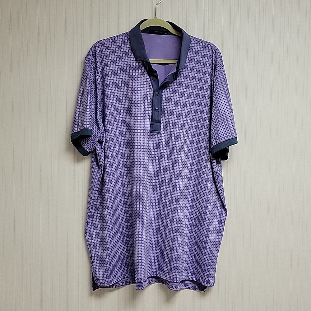 Greyson short-sleeved purple patterned polo men's XL Performance